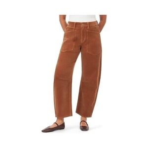 Kensie Jeans The Jessica High Rise Barrel Corduroy Pants Brown Size 2/26 NWT